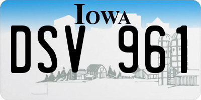 IA license plate DSV961