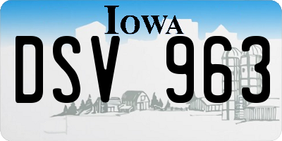 IA license plate DSV963