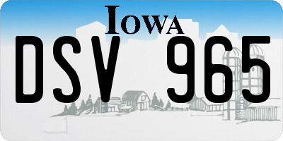 IA license plate DSV965