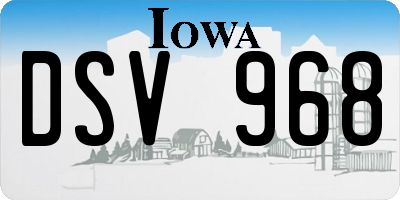 IA license plate DSV968