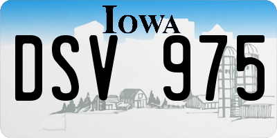IA license plate DSV975