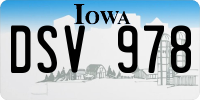 IA license plate DSV978