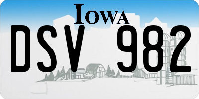 IA license plate DSV982