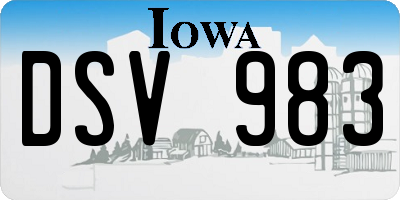 IA license plate DSV983