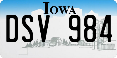 IA license plate DSV984