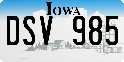 IA license plate DSV985