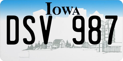 IA license plate DSV987