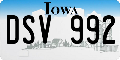 IA license plate DSV992