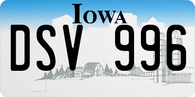 IA license plate DSV996