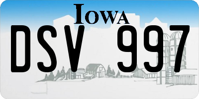 IA license plate DSV997