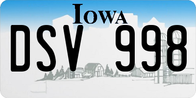IA license plate DSV998