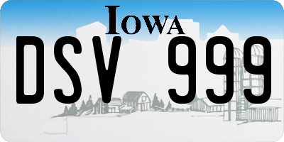 IA license plate DSV999