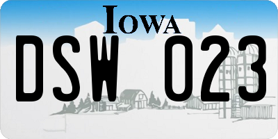 IA license plate DSW023