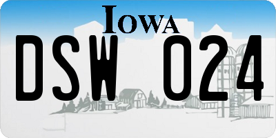 IA license plate DSW024