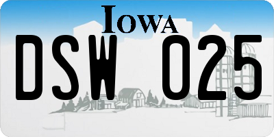 IA license plate DSW025