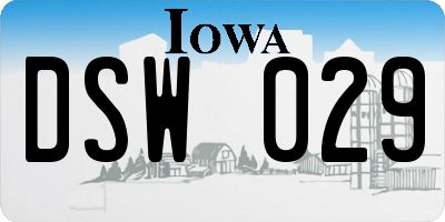 IA license plate DSW029