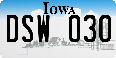 IA license plate DSW030