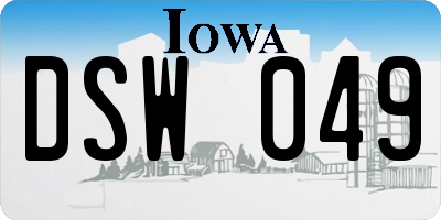 IA license plate DSW049