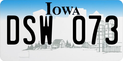 IA license plate DSW073