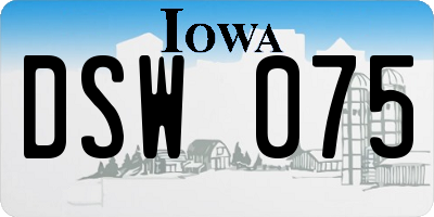 IA license plate DSW075