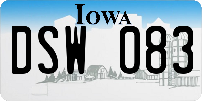 IA license plate DSW083