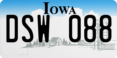IA license plate DSW088