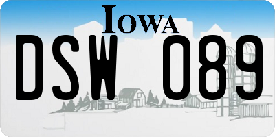 IA license plate DSW089