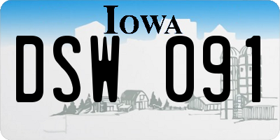 IA license plate DSW091