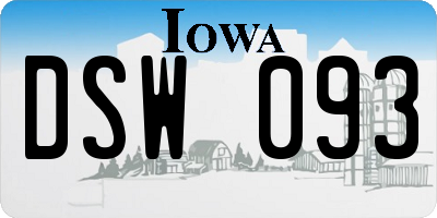 IA license plate DSW093