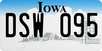 IA license plate DSW095
