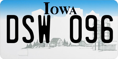 IA license plate DSW096