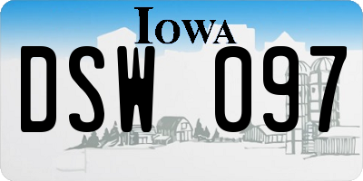 IA license plate DSW097