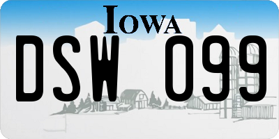 IA license plate DSW099