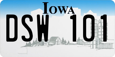 IA license plate DSW101