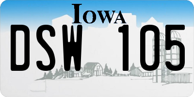 IA license plate DSW105