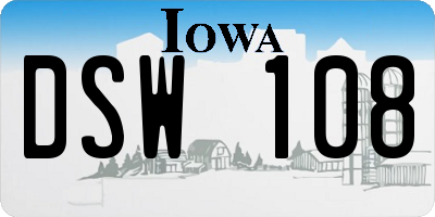 IA license plate DSW108