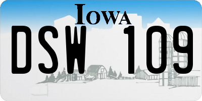 IA license plate DSW109