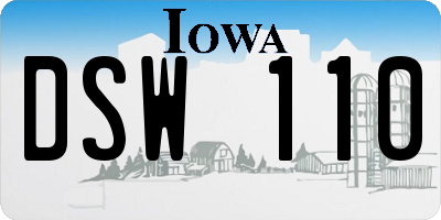 IA license plate DSW110