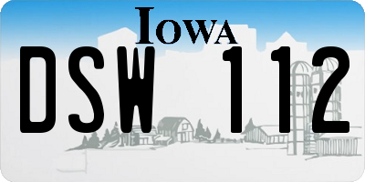 IA license plate DSW112