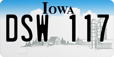 IA license plate DSW117
