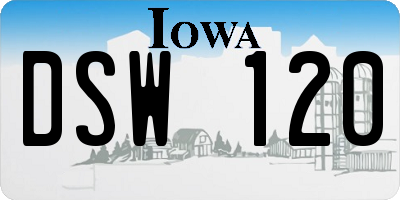 IA license plate DSW120