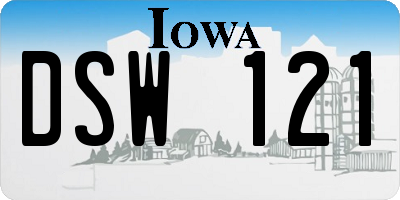 IA license plate DSW121