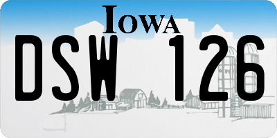 IA license plate DSW126