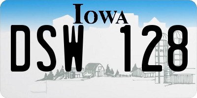 IA license plate DSW128
