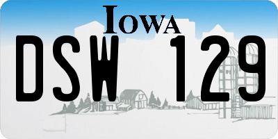IA license plate DSW129