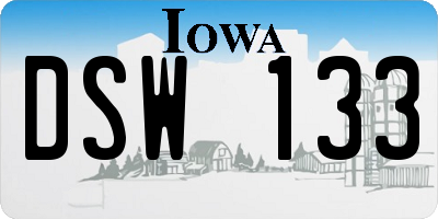 IA license plate DSW133