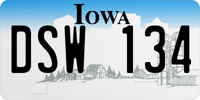 IA license plate DSW134