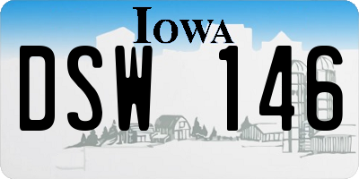 IA license plate DSW146