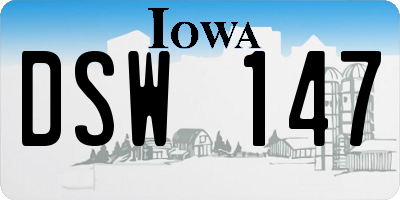 IA license plate DSW147