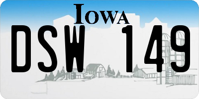 IA license plate DSW149